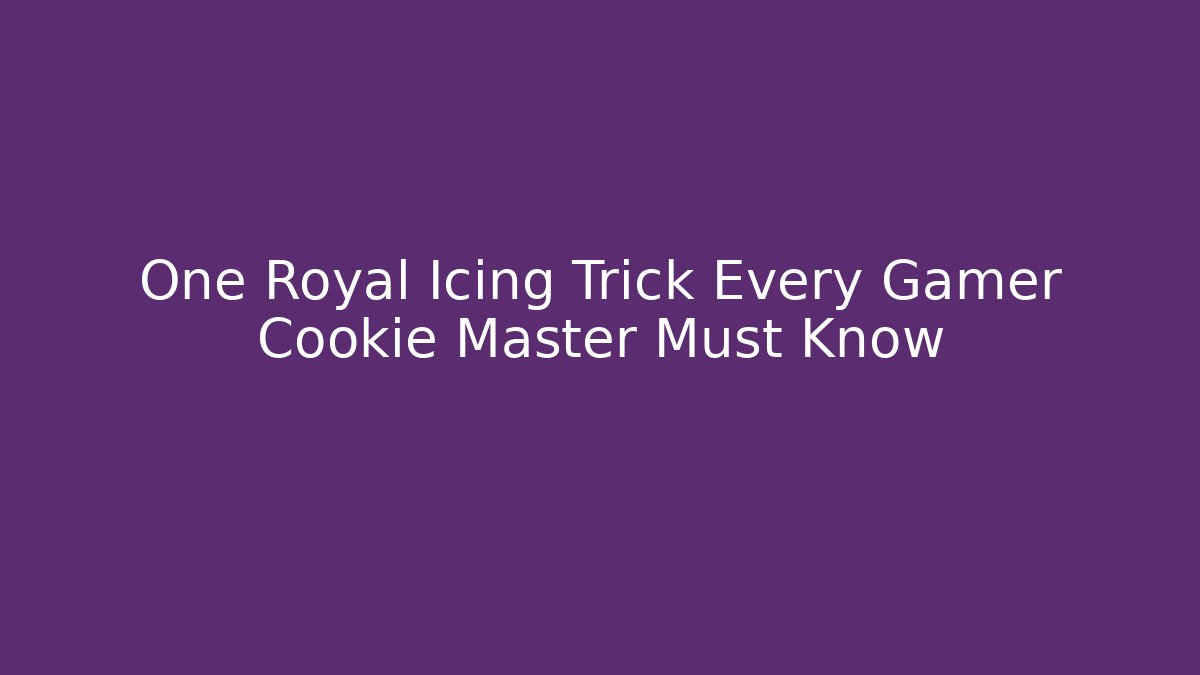 One Royal Icing Trick Every Gamer Cookie Master Must Know - Vintage E-Juice