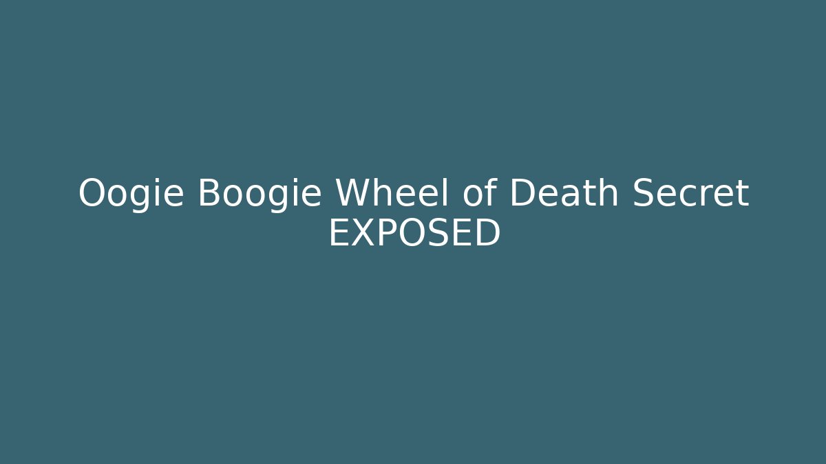 Oogie Boogie Wheel of Death Secret EXPOSED