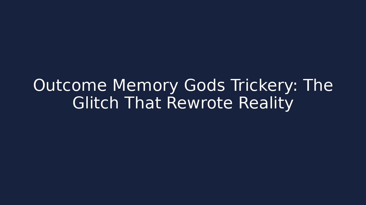 Outcome Memory Gods Trickery: The Glitch That Rewrote Reality