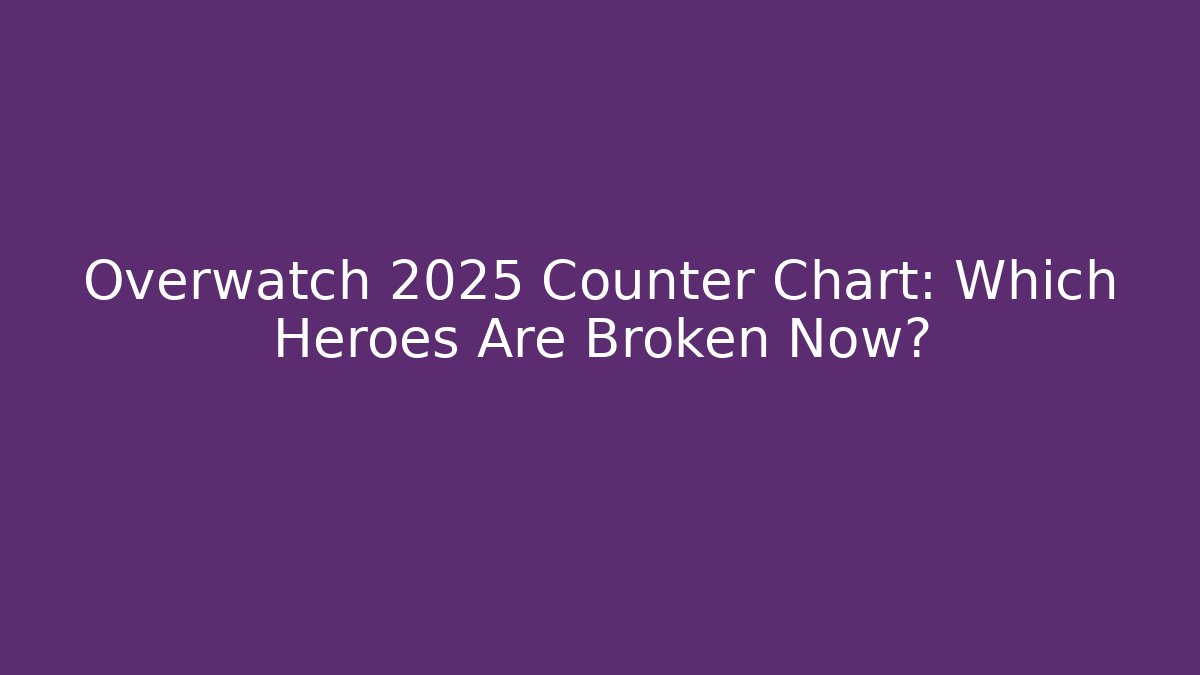 Overwatch 2025 Counter Chart: Which Heroes Are Broken Now?