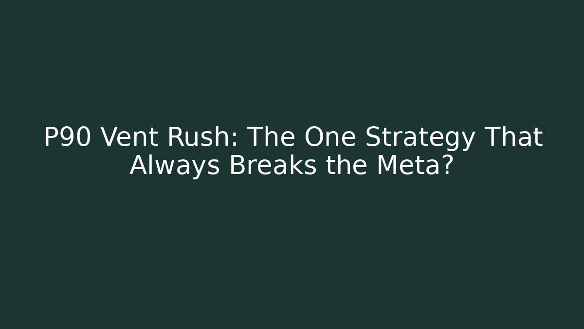 P90 Vent Rush: The One Strategy That Always Breaks the Meta?