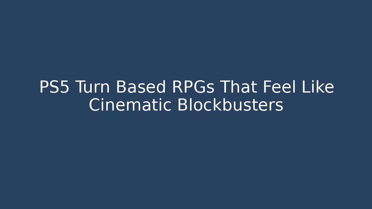 PS5 Turn Based RPGs That Feel Like Cinematic Blockbusters