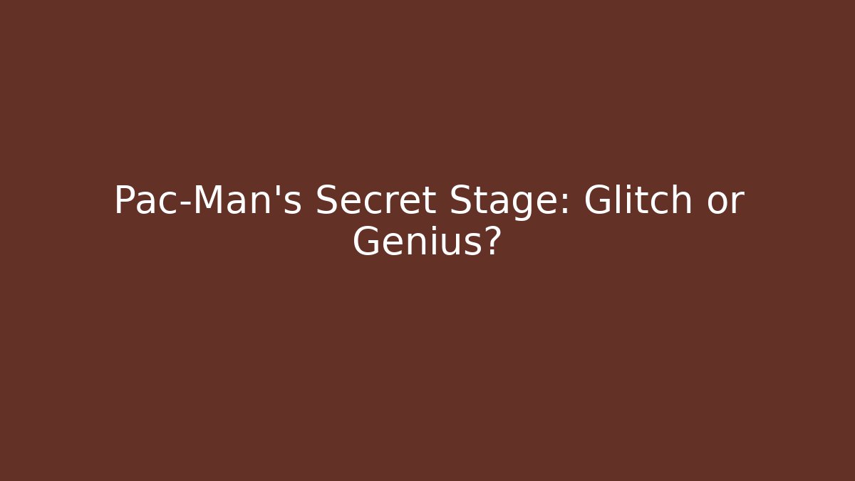 Pac-Man's Secret Stage: Glitch or Genius? - Vintage E-Juice