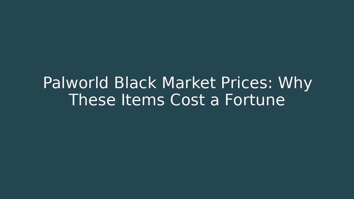 Palworld Black Market Prices: Why These Items Cost a Fortune - Vintage E-Juice