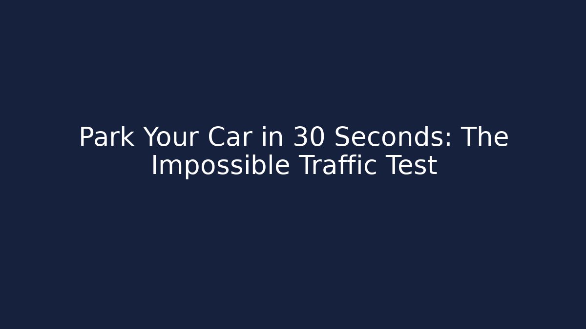 Park Your Car in 30 Seconds: The Impossible Traffic Test