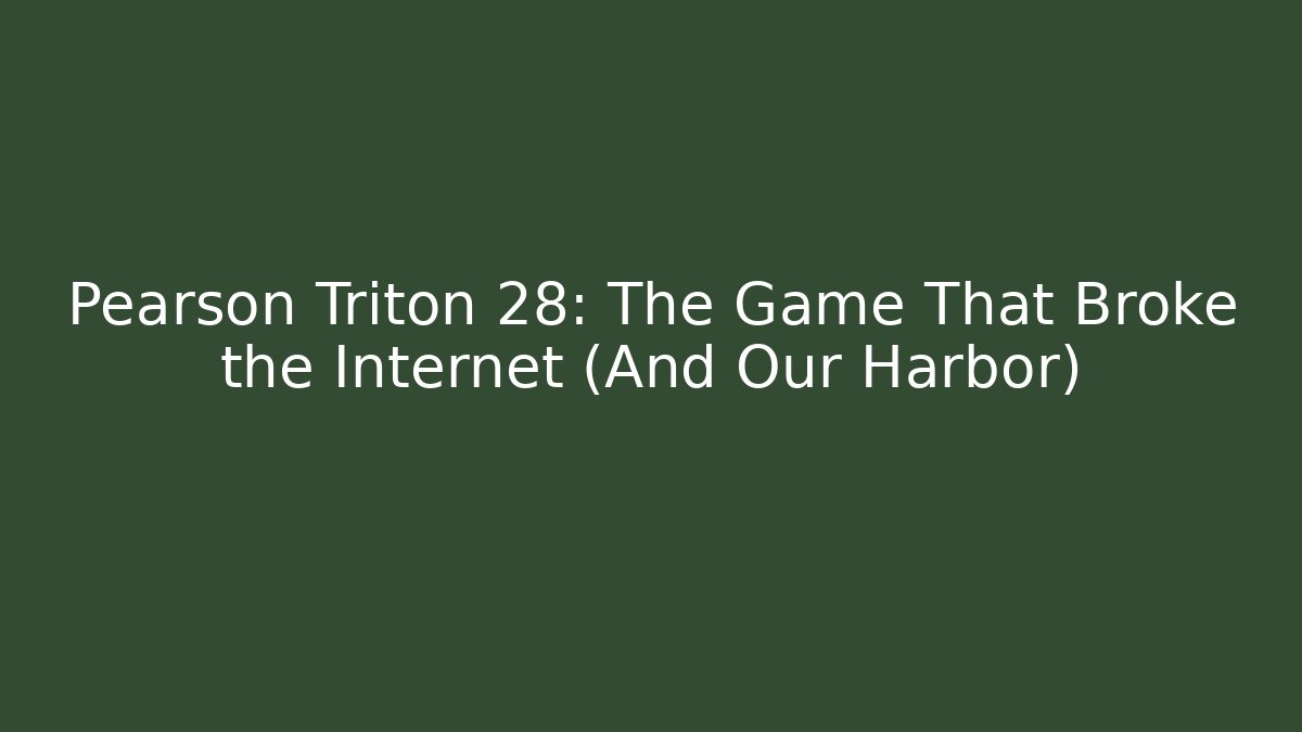 Pearson Triton 28: The Game That Broke the Internet (And Our Harbor)