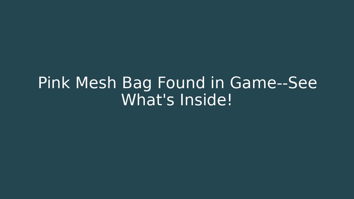 Pink Mesh Bag Found in Game—See What’s Inside!
