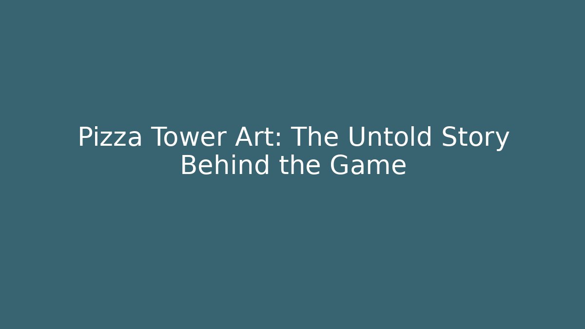 Pizza Tower Art: The Untold Story Behind the Game
