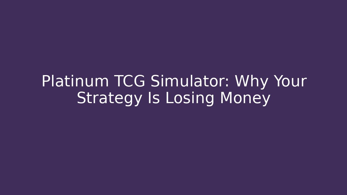 Platinum TCG Simulator: Why Your Strategy Is Losing Money