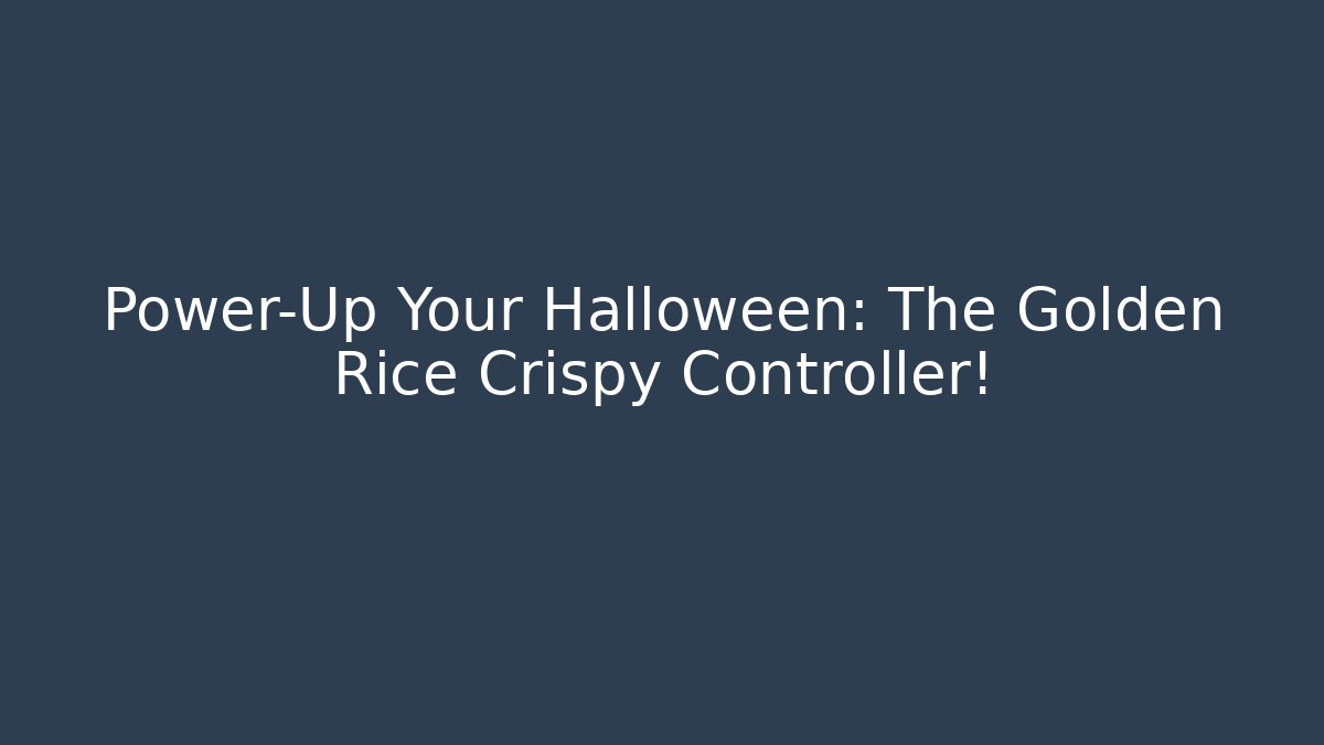 Power-Up Your Halloween: The Golden Rice Crispy Controller! - Vintage E-Juice