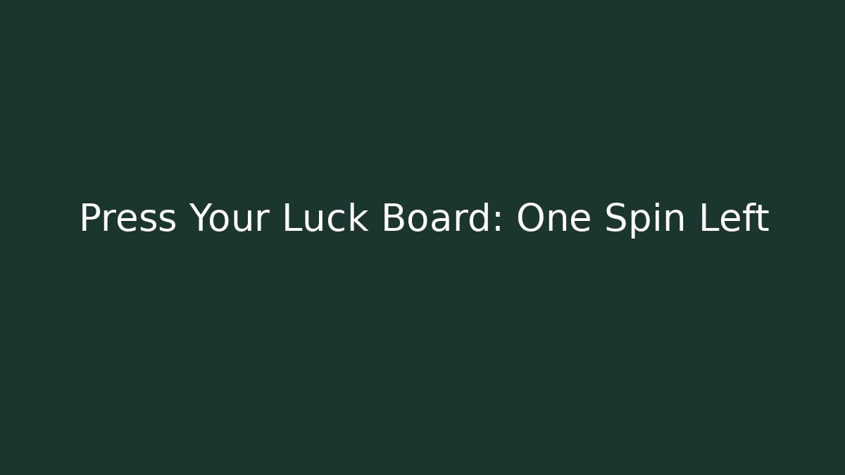 Press Your Luck Board: One Spin Left