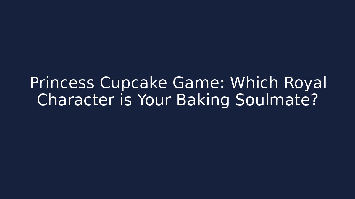 Princess Cupcake Game: Which Royal Character is Your Baking Soulmate?