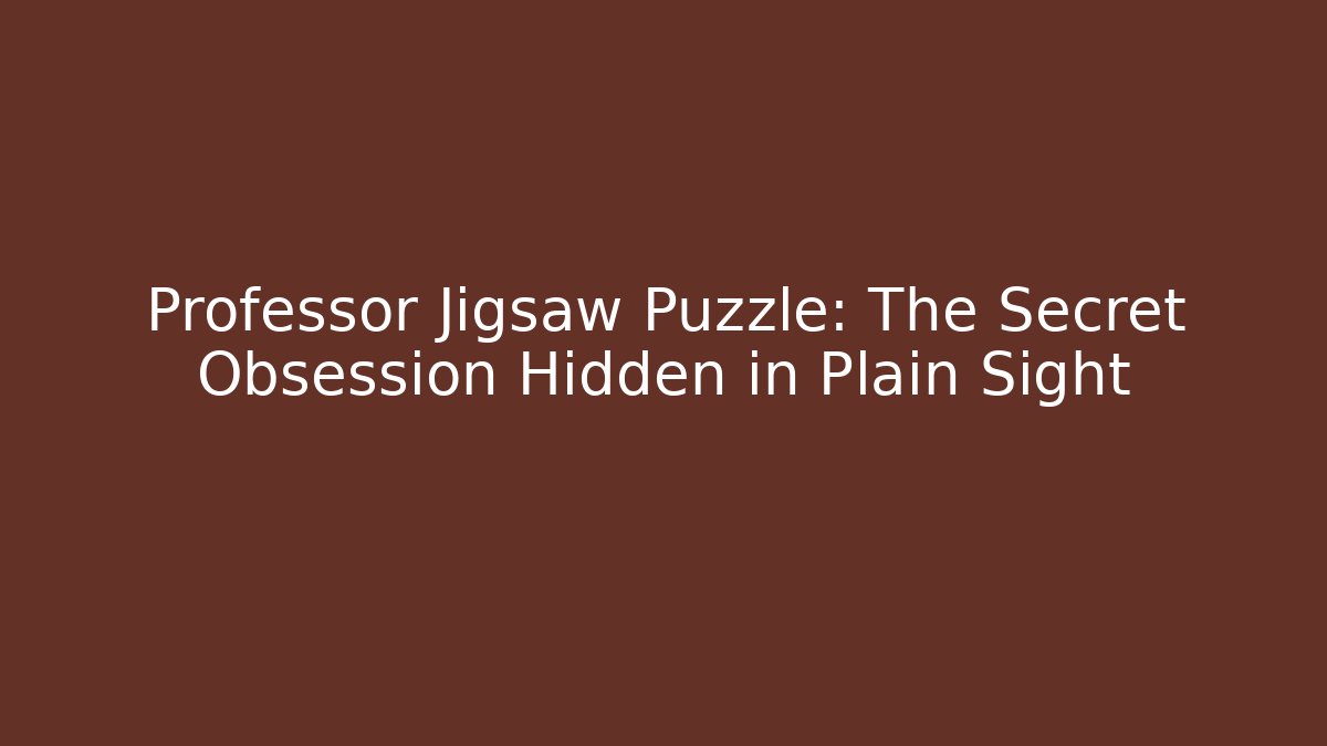 Professor Jigsaw Puzzle: The Secret Obsession Hidden in Plain Sight