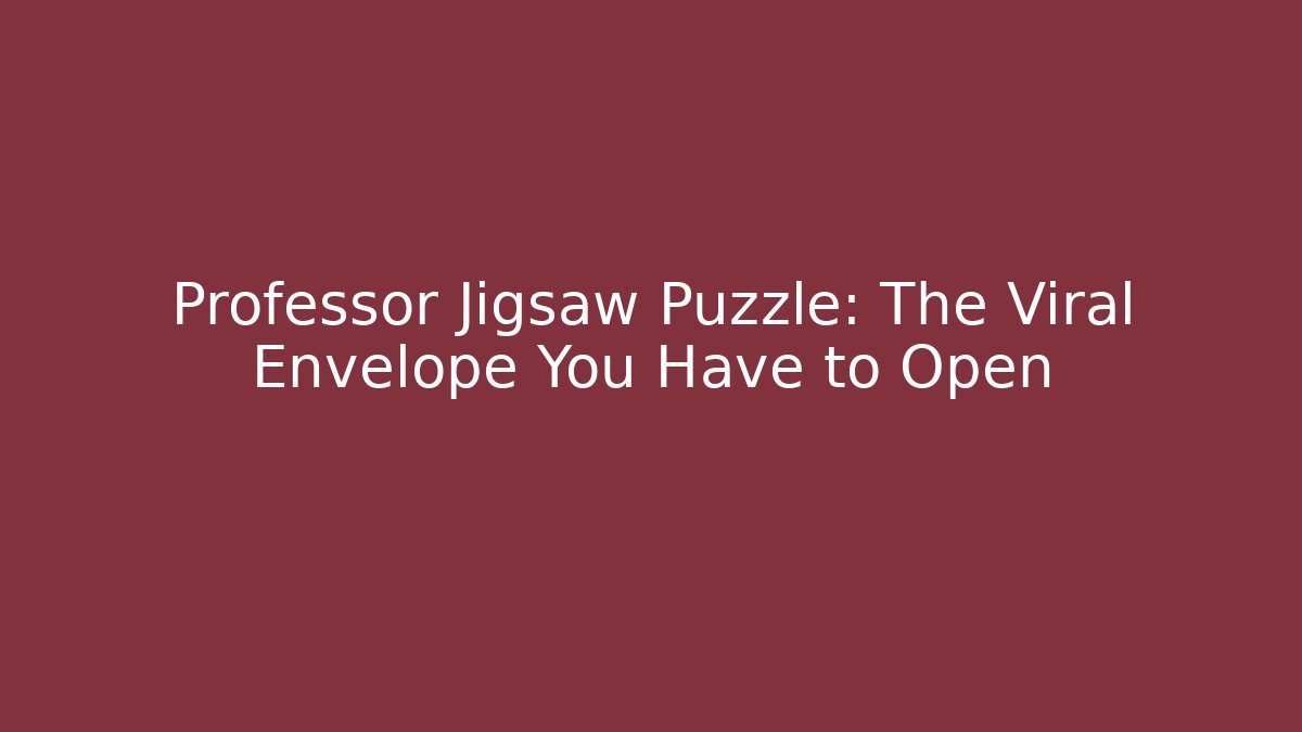 Professor Jigsaw Puzzle: The Viral Envelope You Have to Open