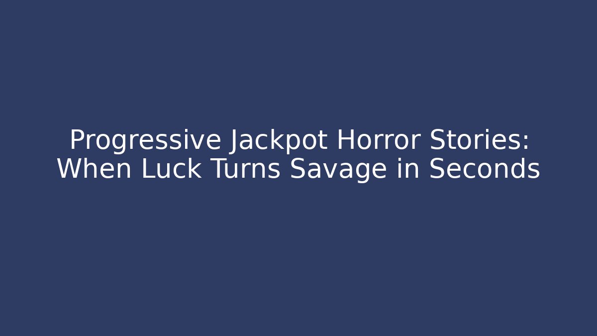 Progressive Jackpot Horror Stories: When Luck Turns Savage in Seconds