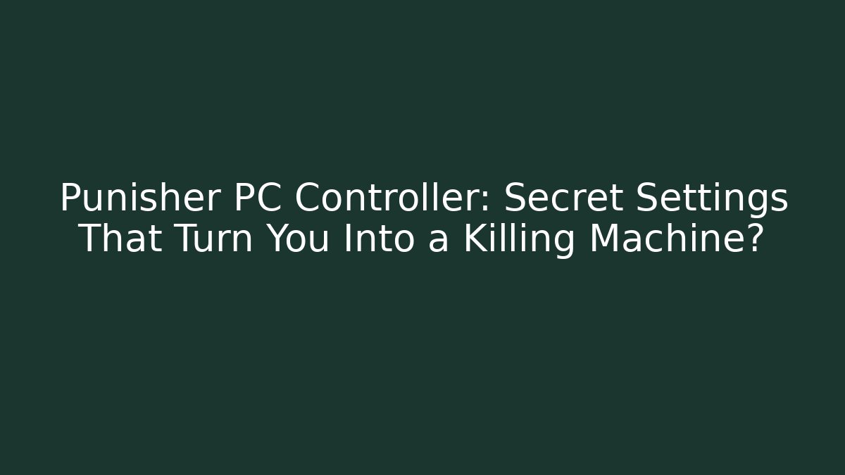 Punisher PC Controller: Secret Settings That Turn You Into a Killing Machine? - Vintage E-Juice