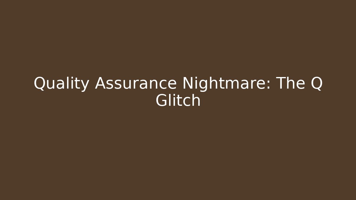 Quality Assurance Nightmare: The Q Glitch