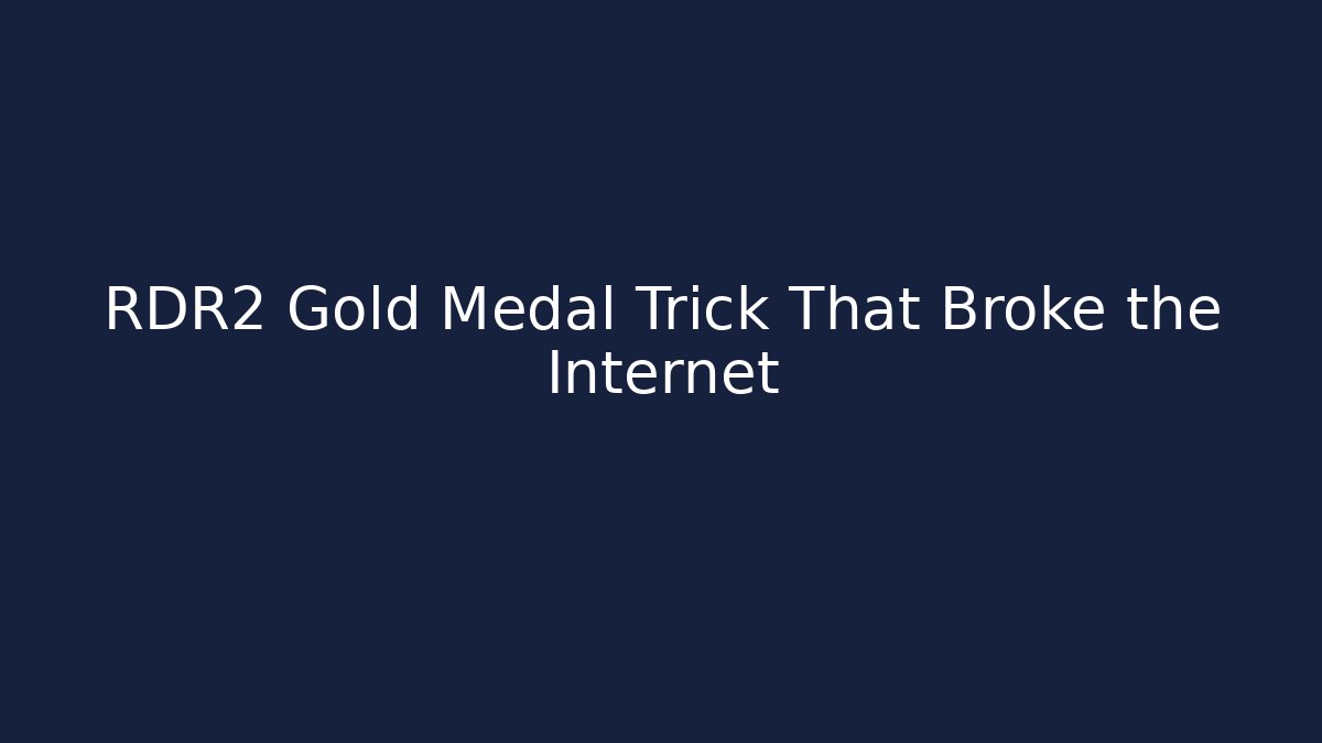 RDR2 Gold Medal Trick That Broke the Internet