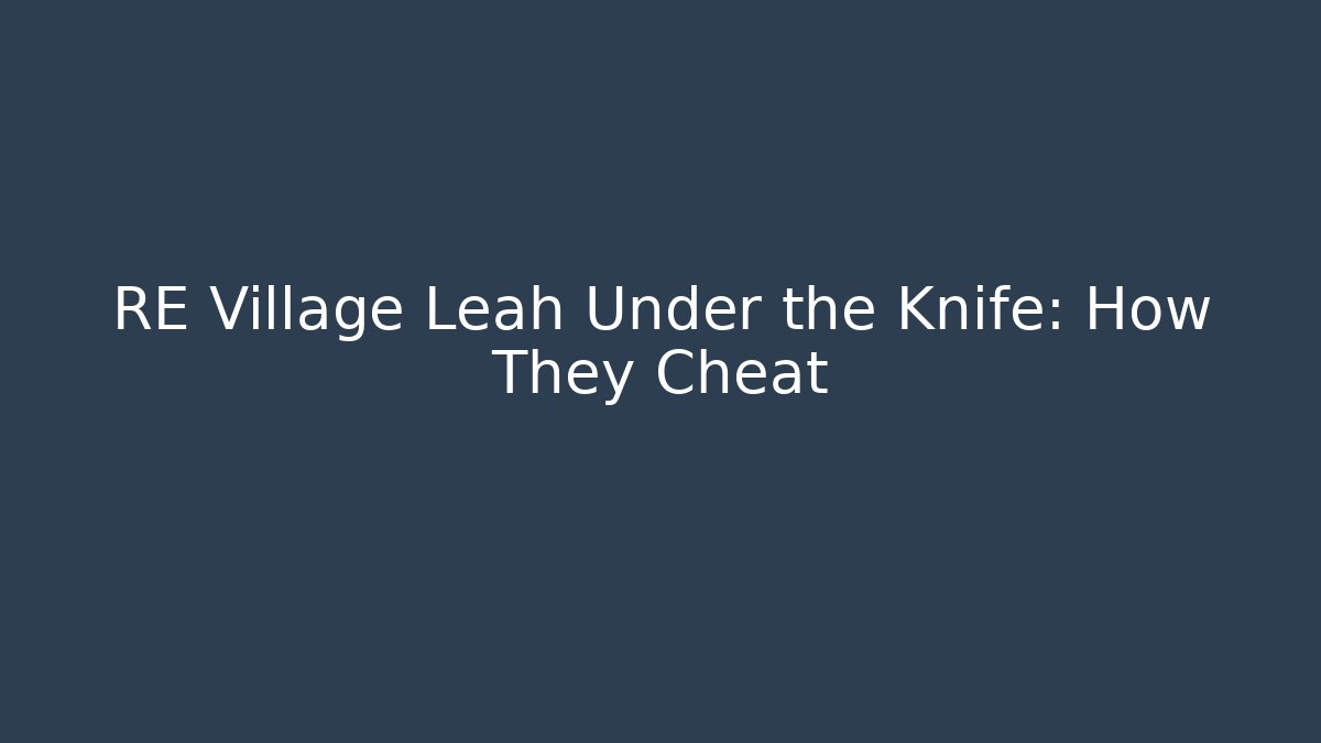 RE Village Leah Under the Knife: How They Cheat