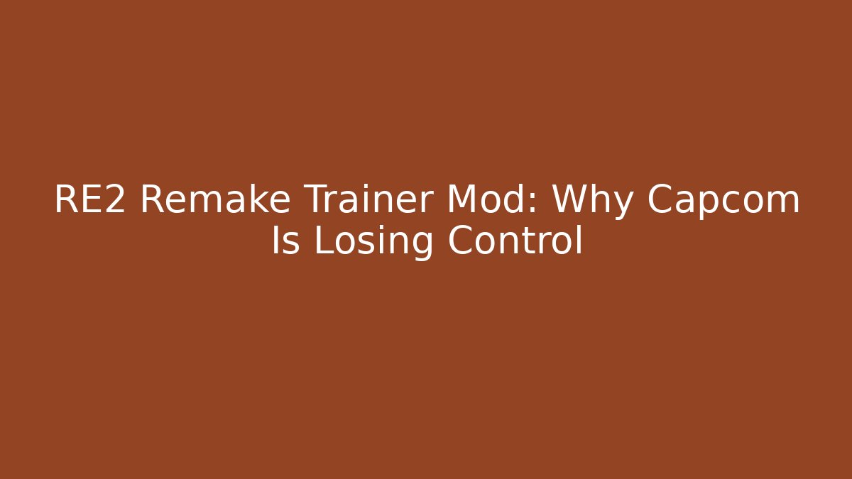 RE2 Remake Trainer Mod: Why Capcom Is Losing Control - Vintage E-Juice