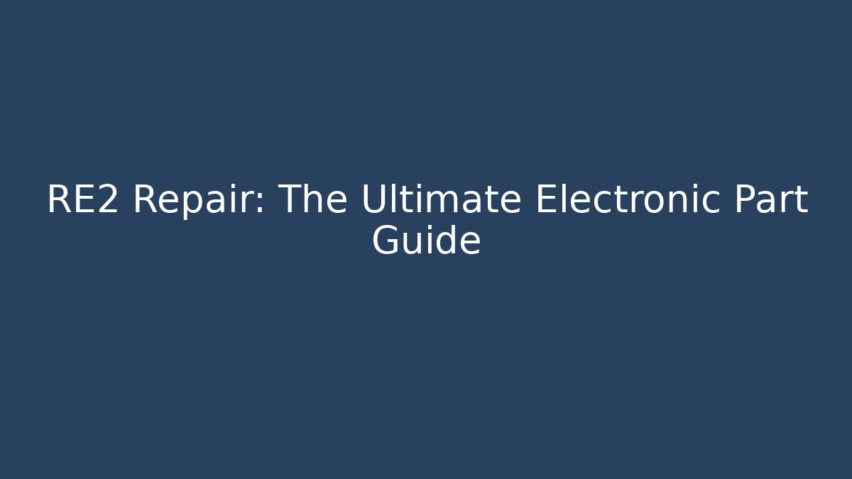 RE2 Repair: The Ultimate Electronic Part Guide