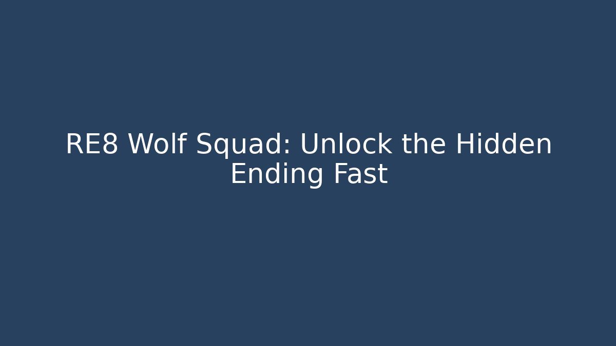 RE8 Wolf Squad: Unlock the Hidden Ending Fast