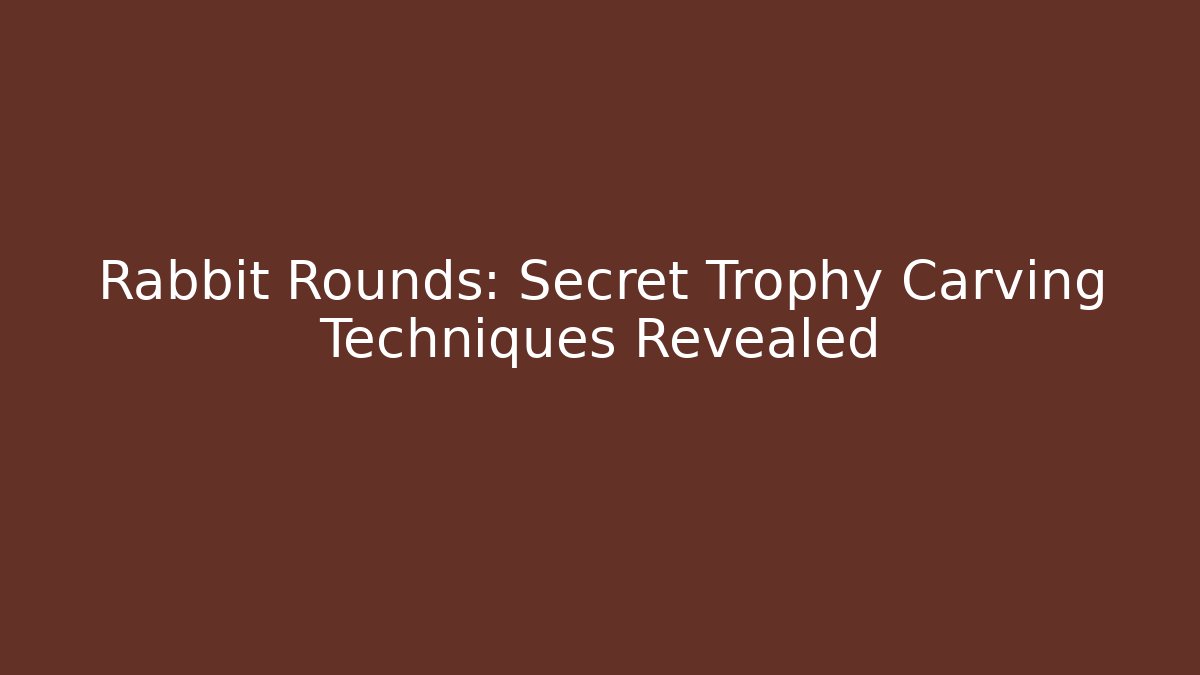 Rabbit Rounds: Secret Trophy Carving Techniques Revealed