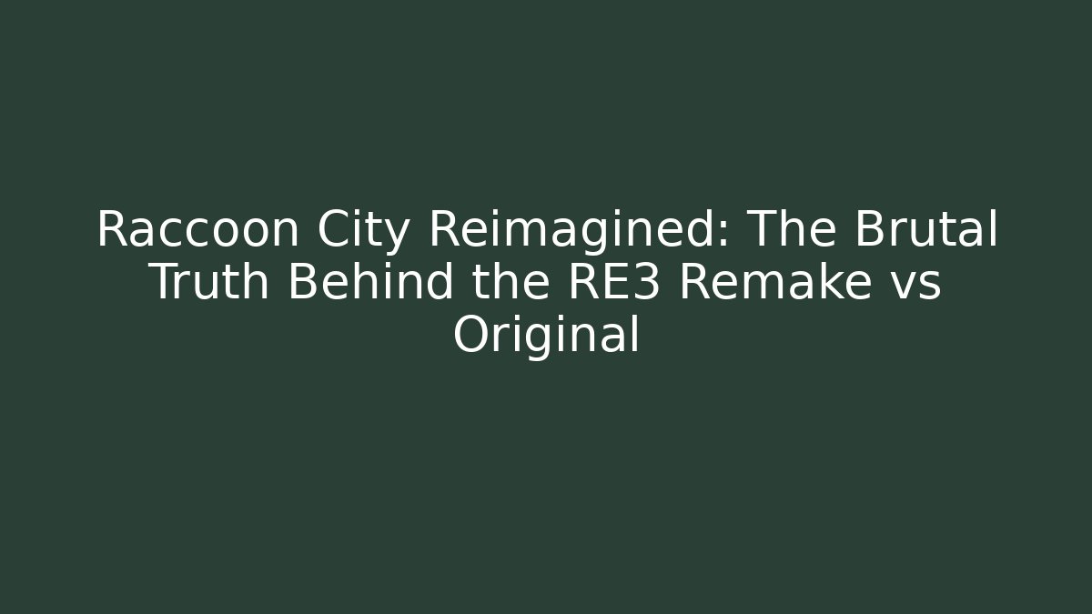Raccoon City Reimagined: The Brutal Truth Behind the RE3 Remake vs Original