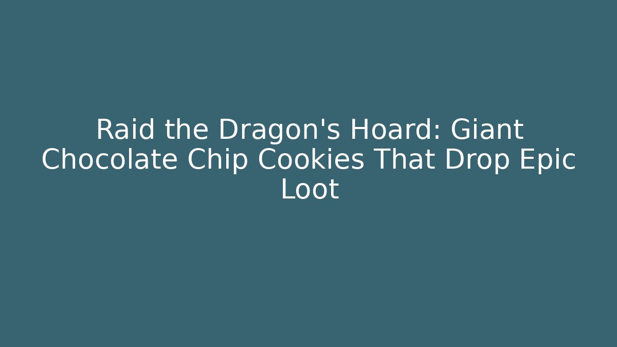 Raid the Dragon's Hoard: Giant Chocolate Chip Cookies That Drop Epic Loot