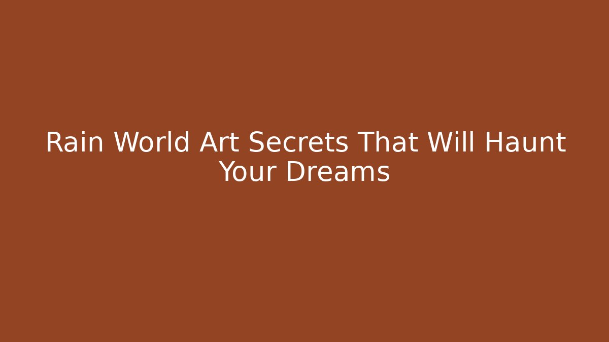 Rain World Art Secrets That Will Haunt Your Dreams
