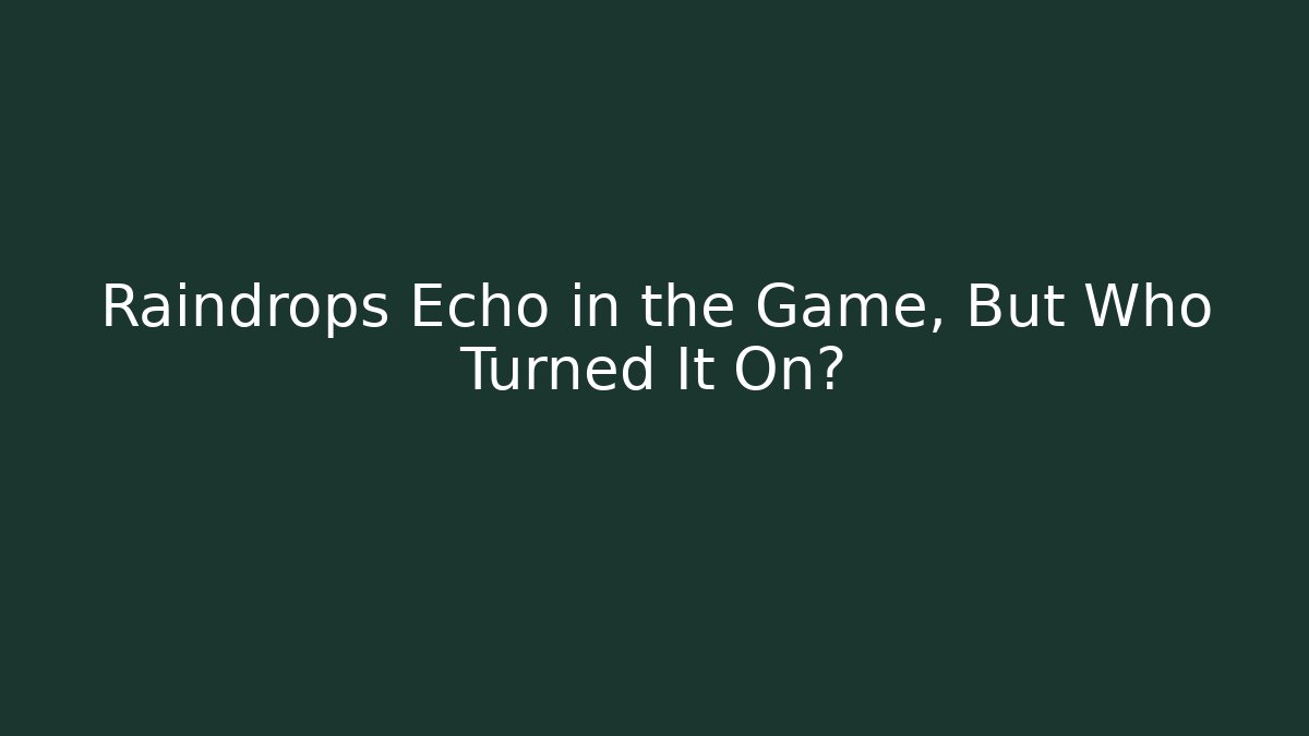 Raindrops Echo in the Game, But Who Turned It On?