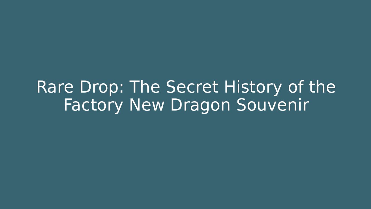 Rare Drop: The Secret History of the Factory New Dragon Souvenir