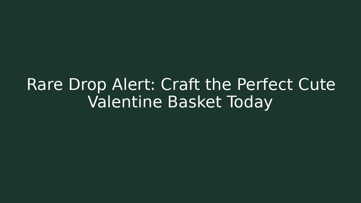 Rare Drop Alert: Craft the Perfect Cute Valentine Basket Today