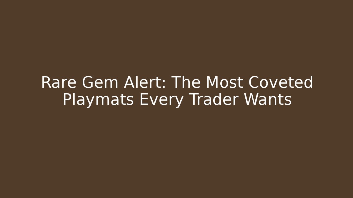 Rare Gem Alert: The Most Coveted Playmats Every Trader Wants