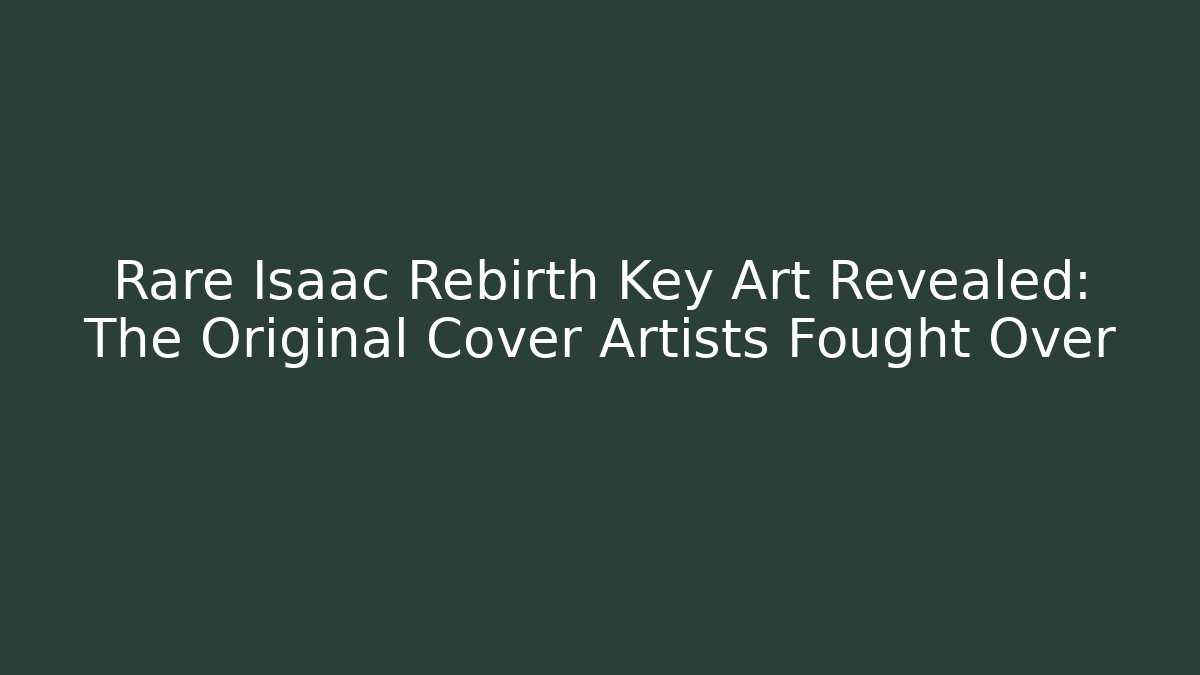Rare Isaac Rebirth Key Art Revealed: The Original Cover Artists Fought Over