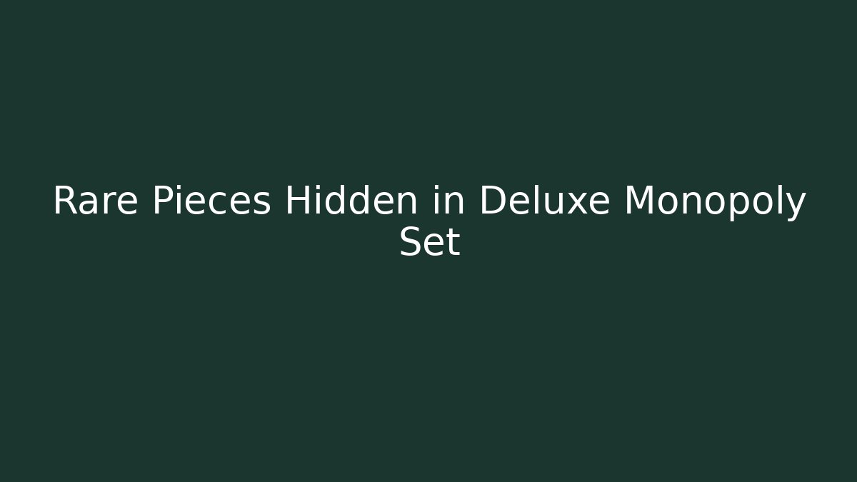 Rare Pieces Hidden in Deluxe Monopoly Set