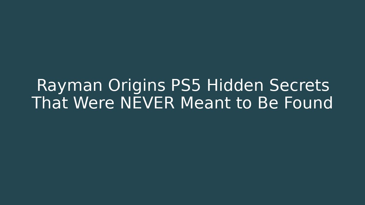 Rayman Origins PS5 Hidden Secrets That Were NEVER Meant to Be Found