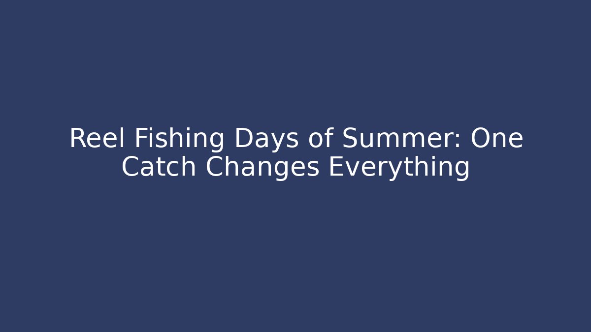 Reel Fishing Days of Summer: One Catch Changes Everything