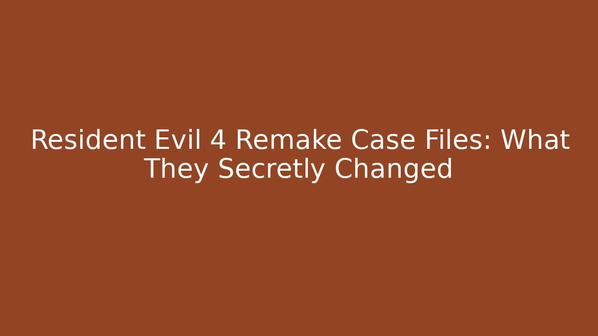 Resident Evil 4 Remake Case Files: What They Secretly Changed