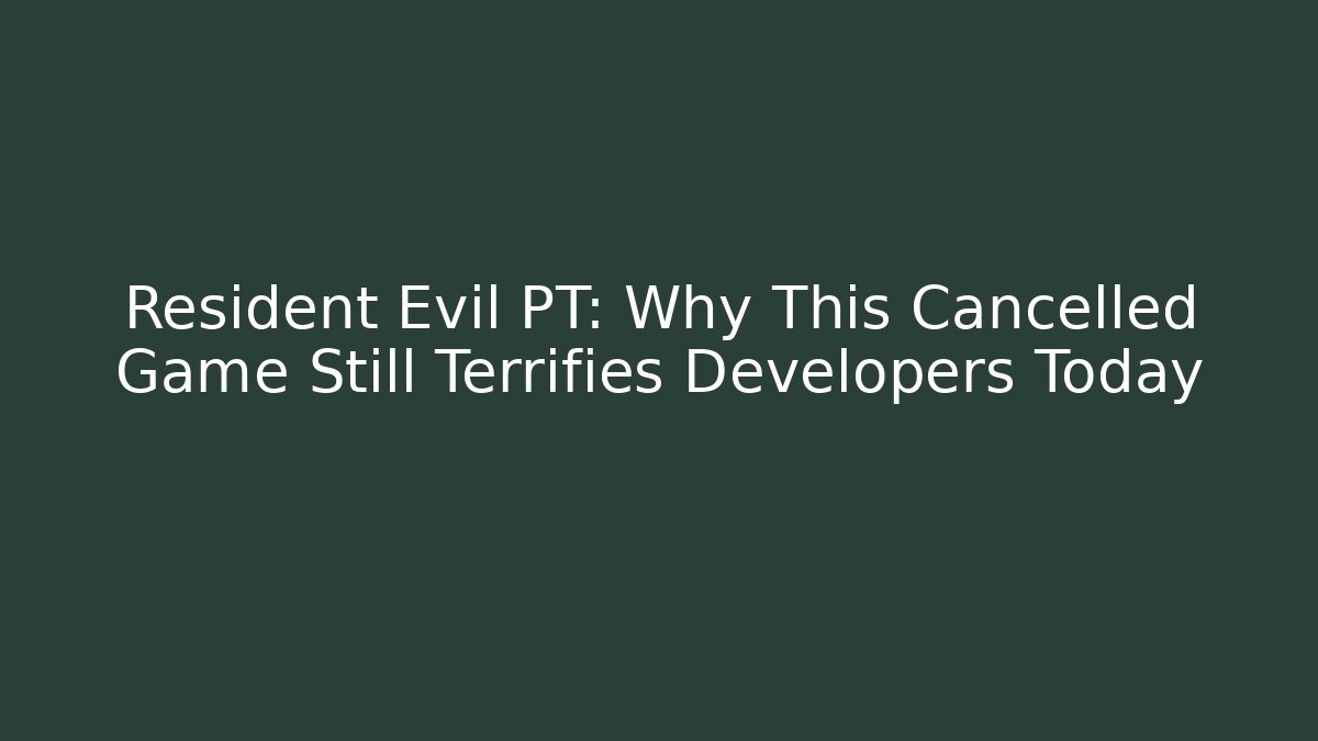 Resident Evil PT: Why This Cancelled Game Still Terrifies Developers Today - Vintage E-Juice