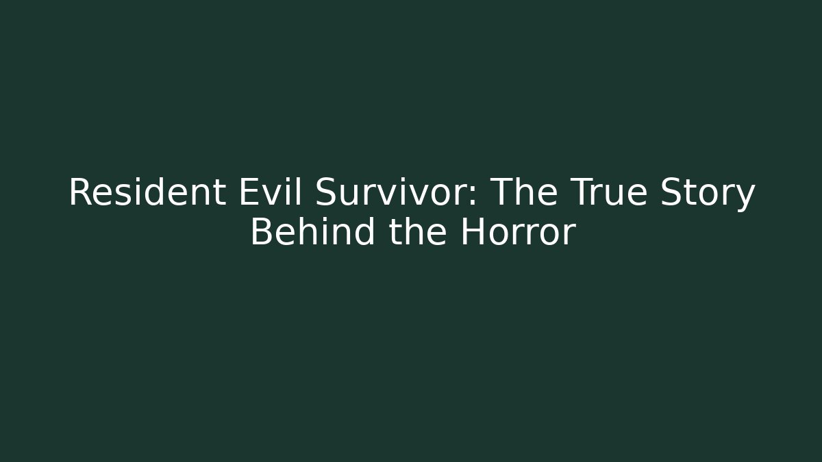 Resident Evil Survivor: The True Story Behind the Horror