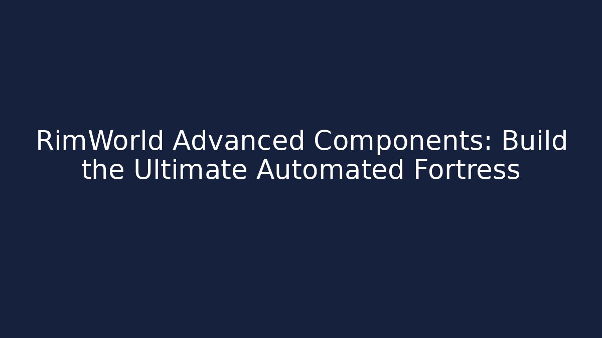 RimWorld Advanced Components: Build the Ultimate Automated Fortress
