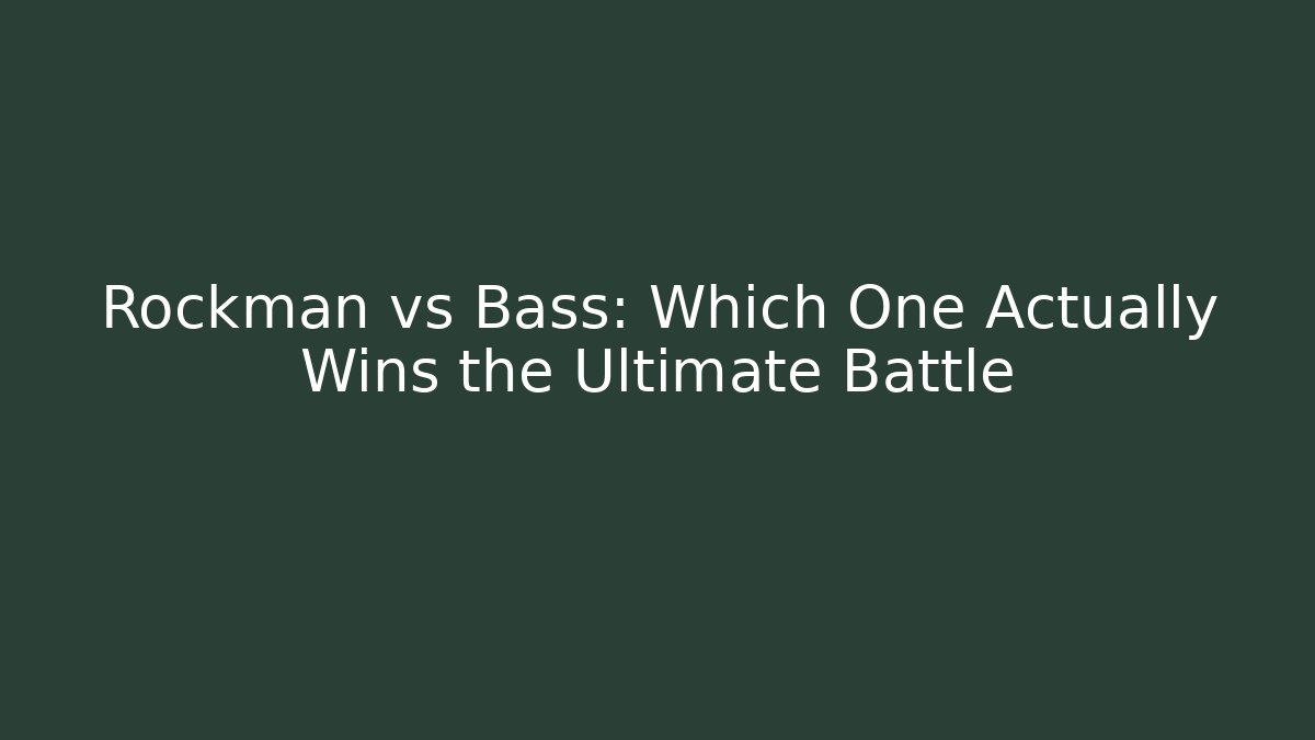 Rockman vs Bass: Which One Actually Wins the Ultimate Battle