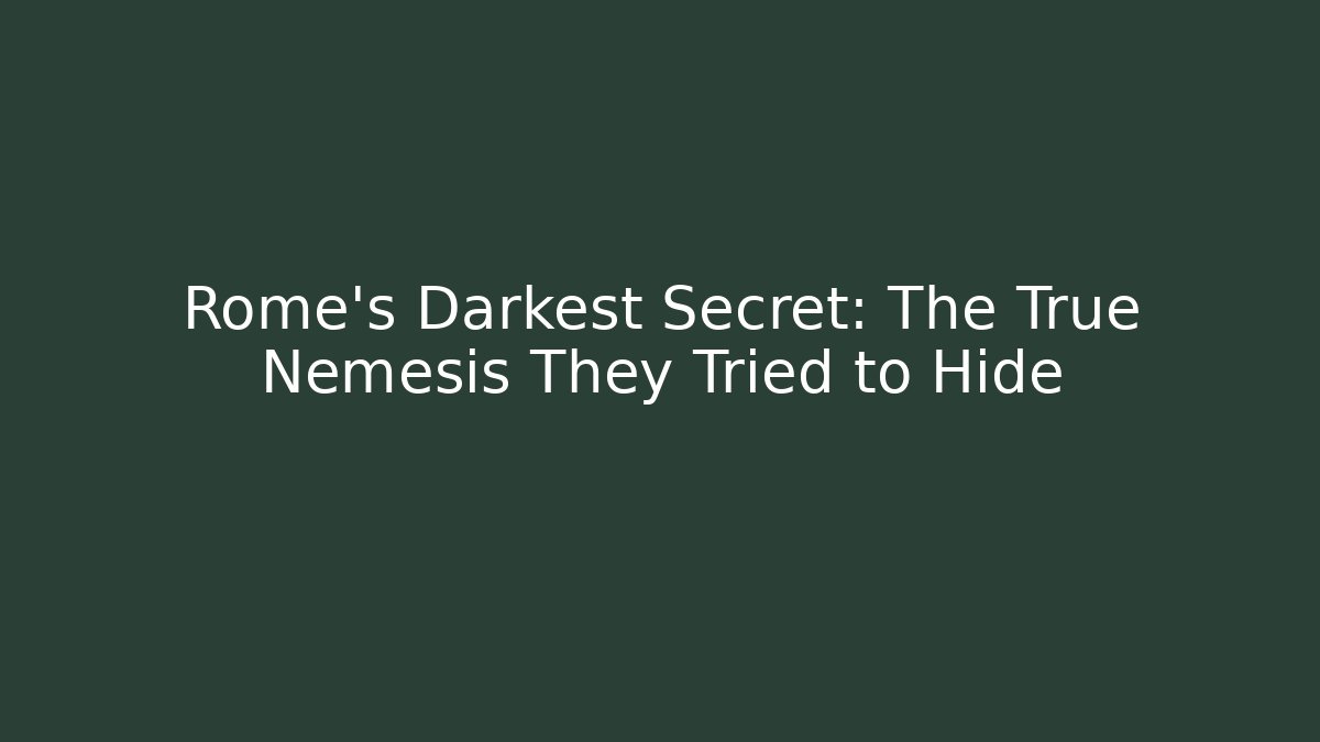Rome's Darkest Secret: The True Nemesis They Tried to Hide