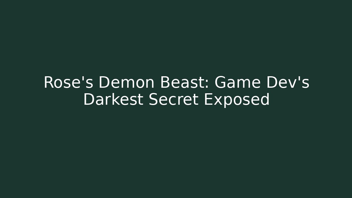 Rose's Demon Beast: Game Dev's Darkest Secret Exposed