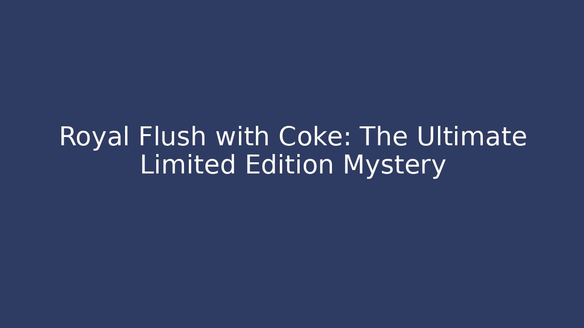 Royal Flush with Coke: The Ultimate Limited Edition Mystery