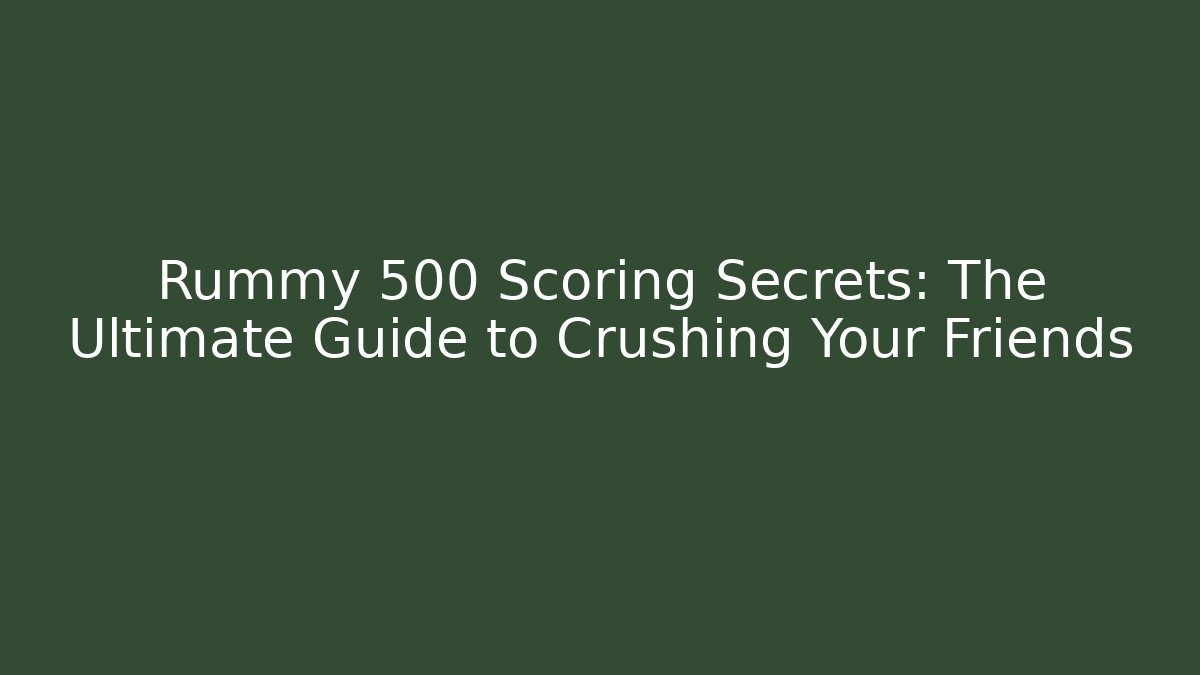 Rummy 500 Scoring Secrets: The Ultimate Guide to Crushing Your Friends - Vintage E-Juice