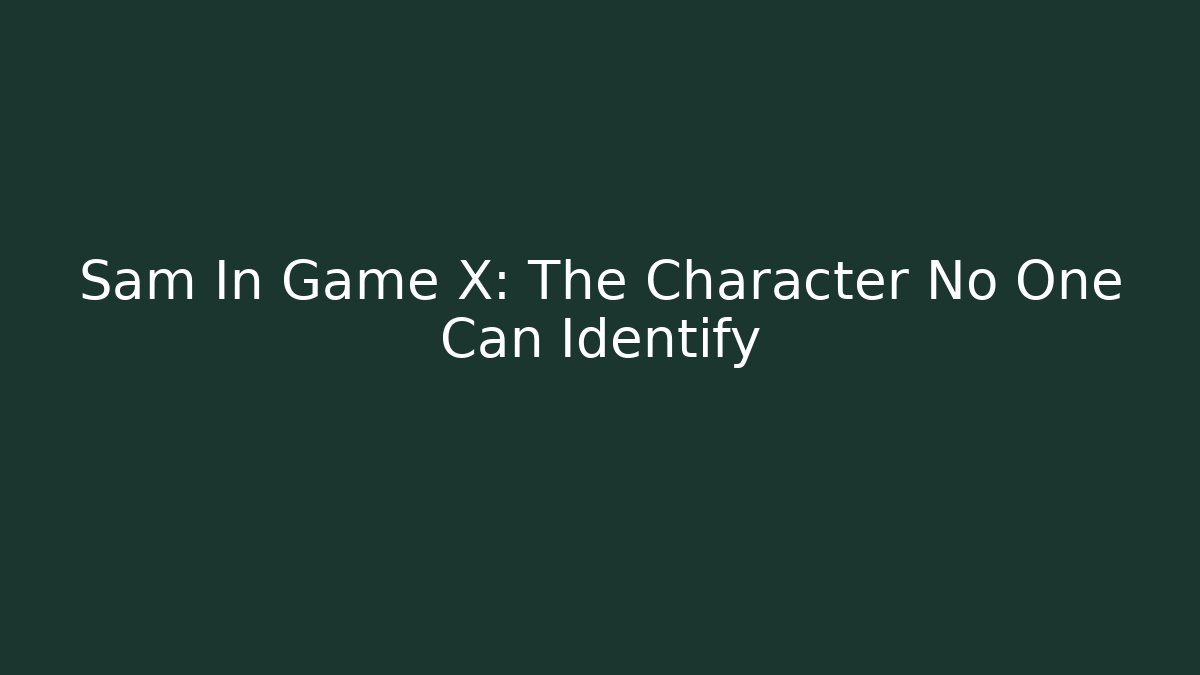 Sam In Game X: The Character No One Can Identify