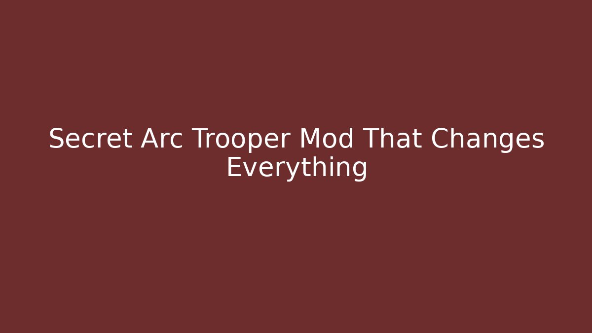Secret Arc Trooper Mod That Changes Everything - Vintage E-Juice