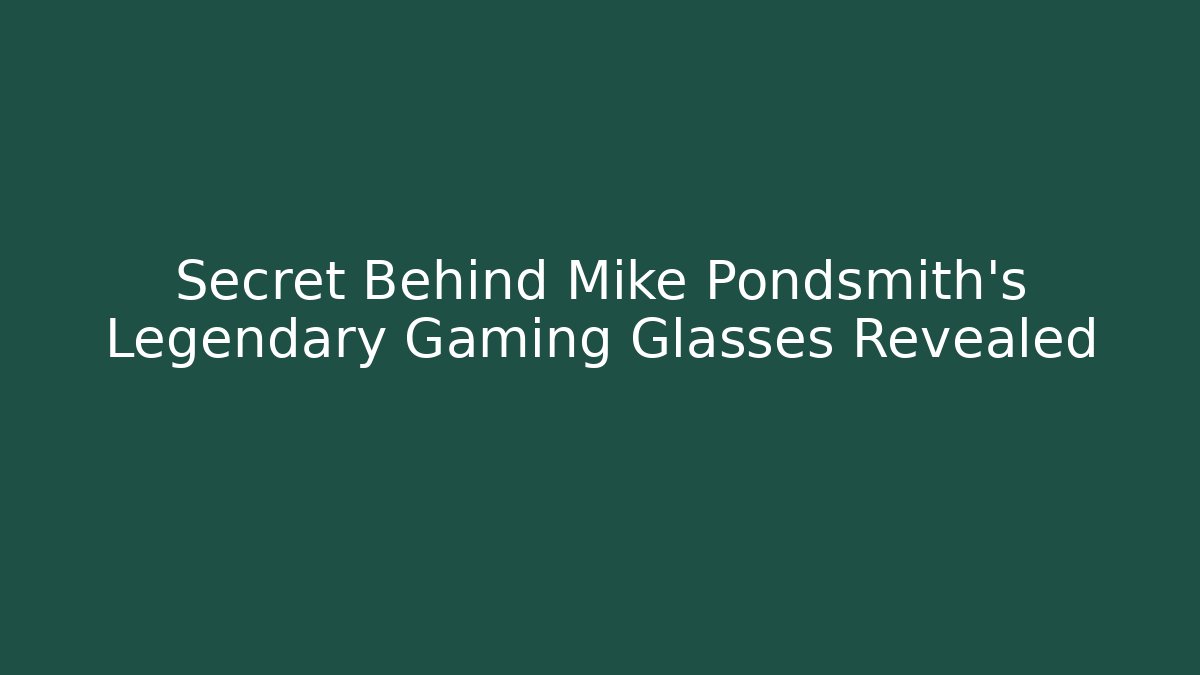 Secret Behind Mike Pondsmith's Legendary Gaming Glasses Revealed